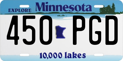 MN license plate 450PGD