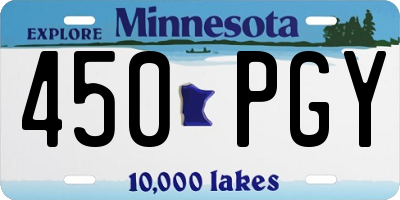 MN license plate 450PGY