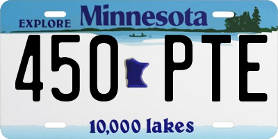 MN license plate 450PTE
