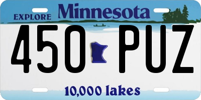 MN license plate 450PUZ