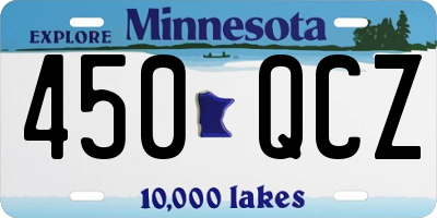 MN license plate 450QCZ