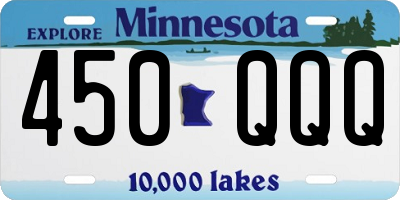 MN license plate 450QQQ