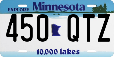 MN license plate 450QTZ