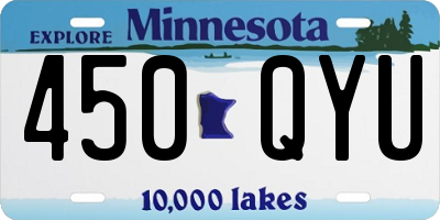 MN license plate 450QYU