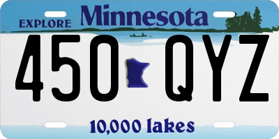 MN license plate 450QYZ