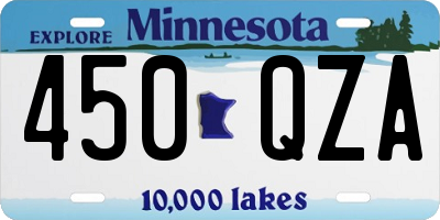 MN license plate 450QZA