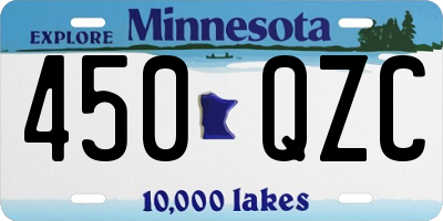 MN license plate 450QZC