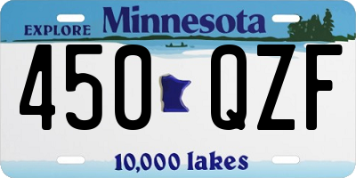 MN license plate 450QZF