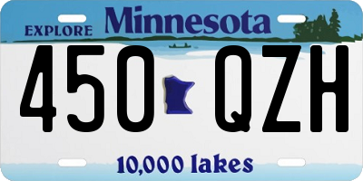 MN license plate 450QZH