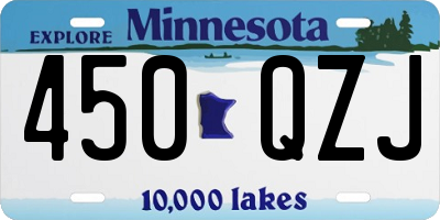 MN license plate 450QZJ
