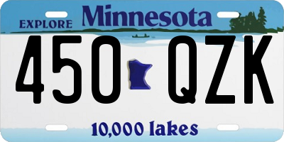 MN license plate 450QZK