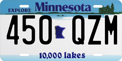 MN license plate 450QZM