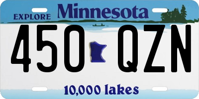 MN license plate 450QZN