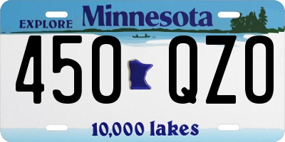 MN license plate 450QZO