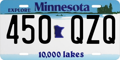 MN license plate 450QZQ