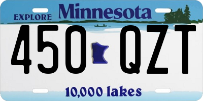 MN license plate 450QZT
