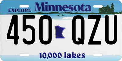 MN license plate 450QZU