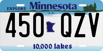 MN license plate 450QZV