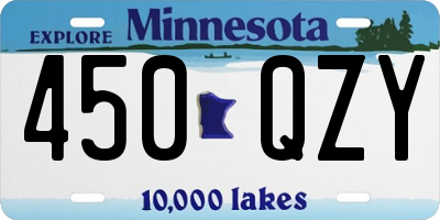 MN license plate 450QZY