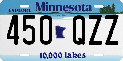 MN license plate 450QZZ