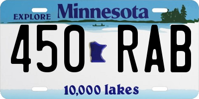 MN license plate 450RAB