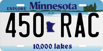 MN license plate 450RAC