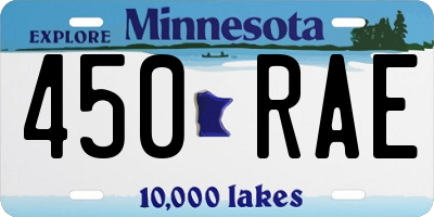 MN license plate 450RAE