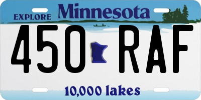MN license plate 450RAF