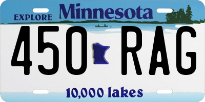 MN license plate 450RAG