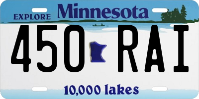 MN license plate 450RAI