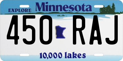 MN license plate 450RAJ