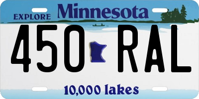 MN license plate 450RAL