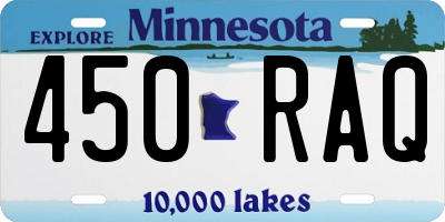 MN license plate 450RAQ