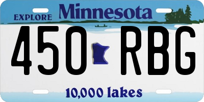 MN license plate 450RBG