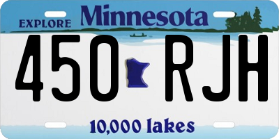 MN license plate 450RJH