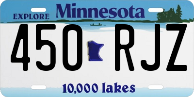 MN license plate 450RJZ