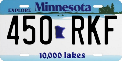 MN license plate 450RKF