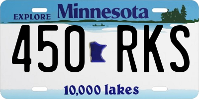 MN license plate 450RKS