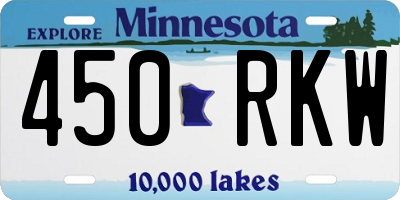 MN license plate 450RKW