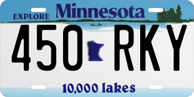 MN license plate 450RKY