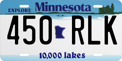MN license plate 450RLK