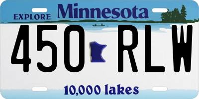 MN license plate 450RLW