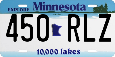 MN license plate 450RLZ