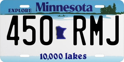 MN license plate 450RMJ