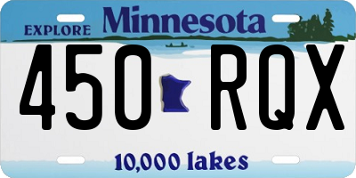 MN license plate 450RQX