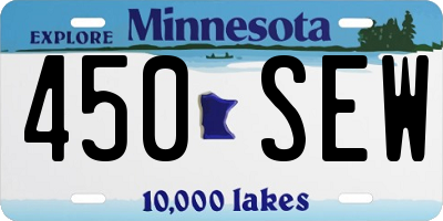 MN license plate 450SEW
