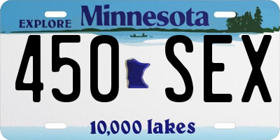 MN license plate 450SEX