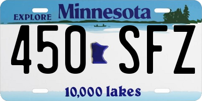 MN license plate 450SFZ