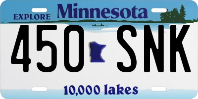 MN license plate 450SNK
