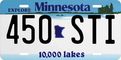 MN license plate 450STI